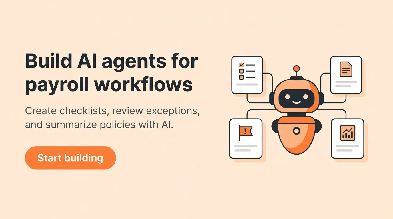 AI-assisted payroll workflow illustration